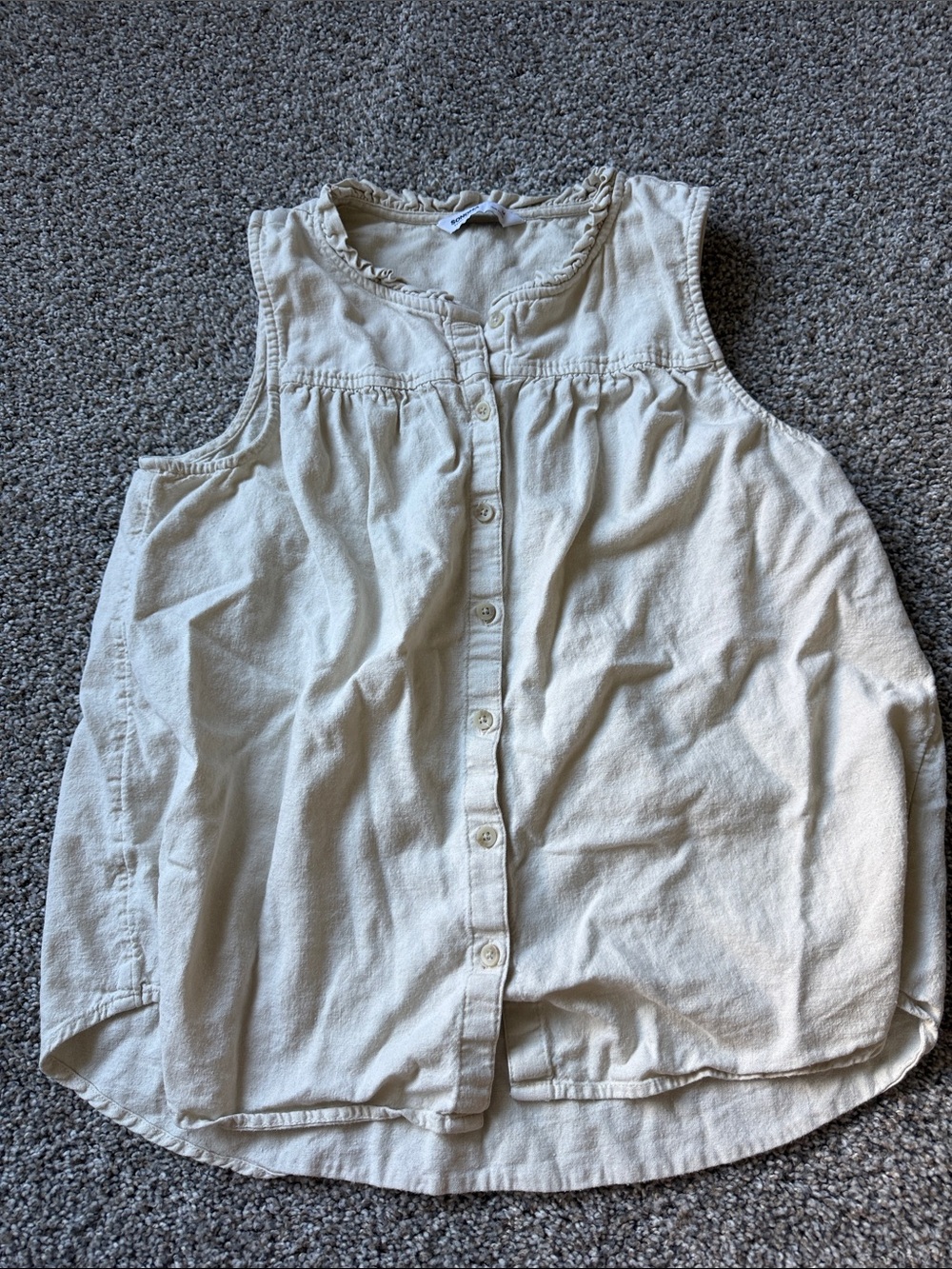Sonoma Cream Sleeveless Button-Down Top